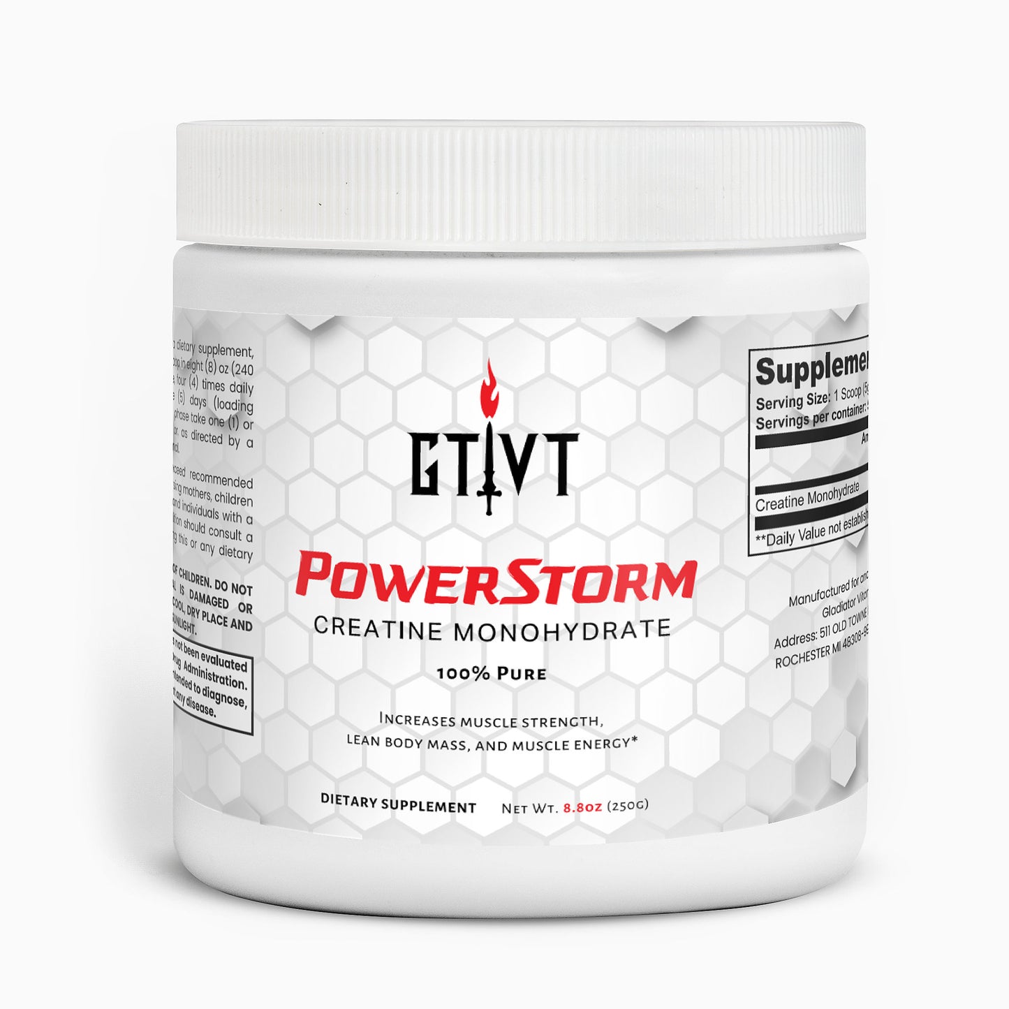 PowerStorm | Creatine Monohydrate (100% Pure)