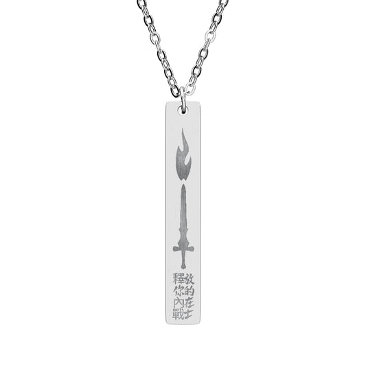 GTVT Defining Mark Sword and Flame Pendant Surgical Grade Stainless Steel Necklace