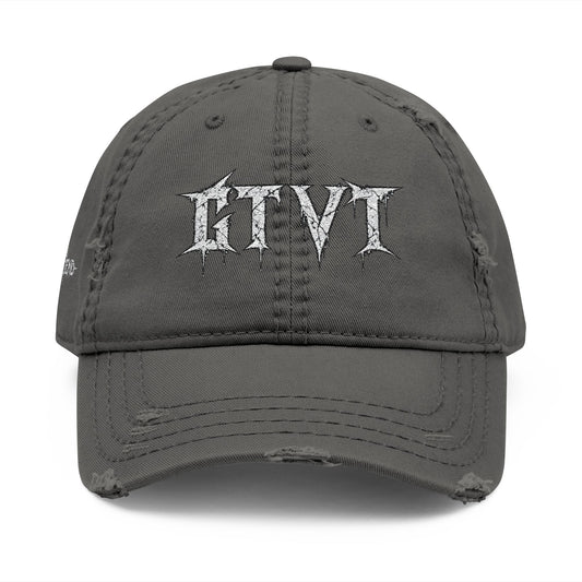 GTVT ASCEND SERIES distressed dad hat with vintage cotton twill finish and low-profile six-panel crown, front view