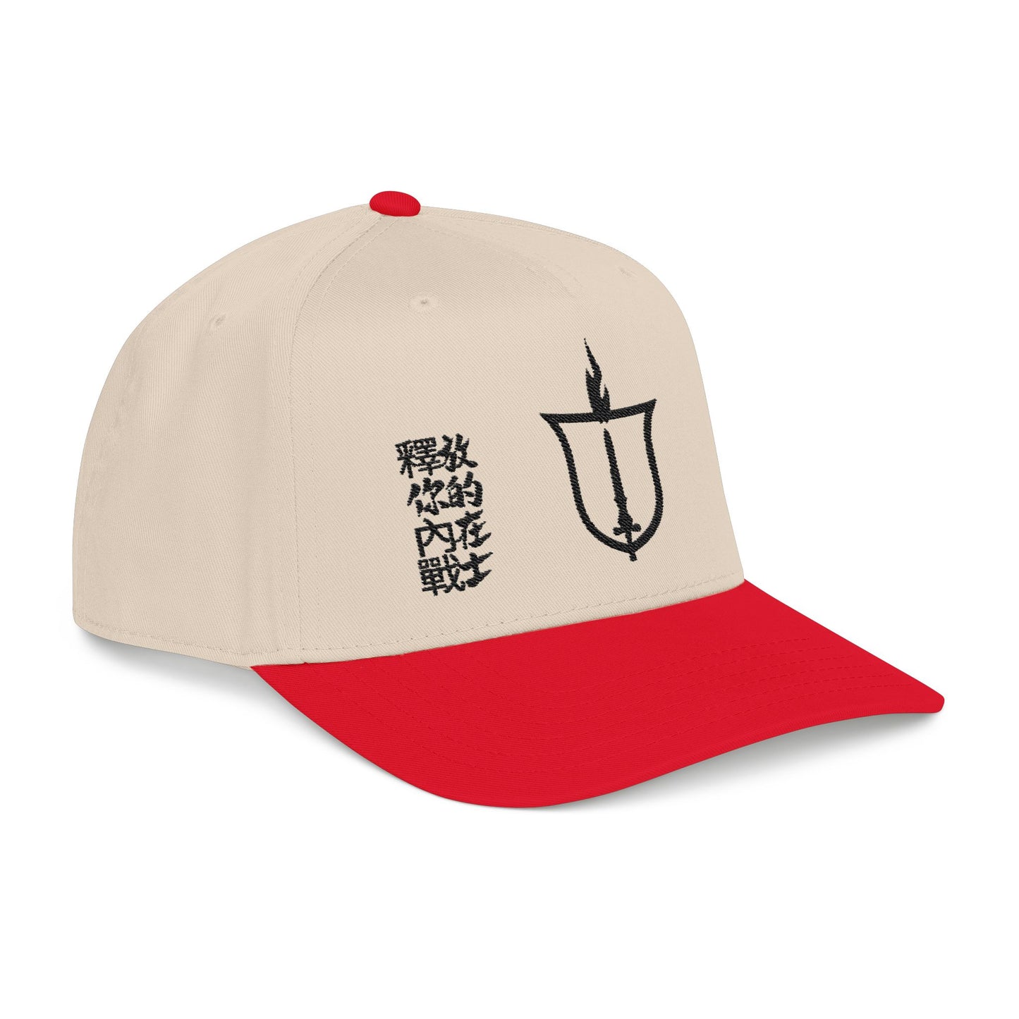 GTVT Ethos Sword and Shield Warrior Cap Cream and Red Vintage Baseball Hat