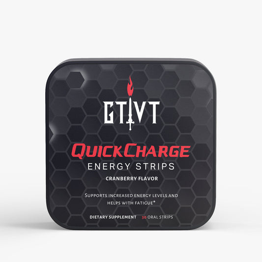 GTVT QuickCharge Cranberry Energy Strips with Green Tea Caffeine L-Theanine and Vitamin B12