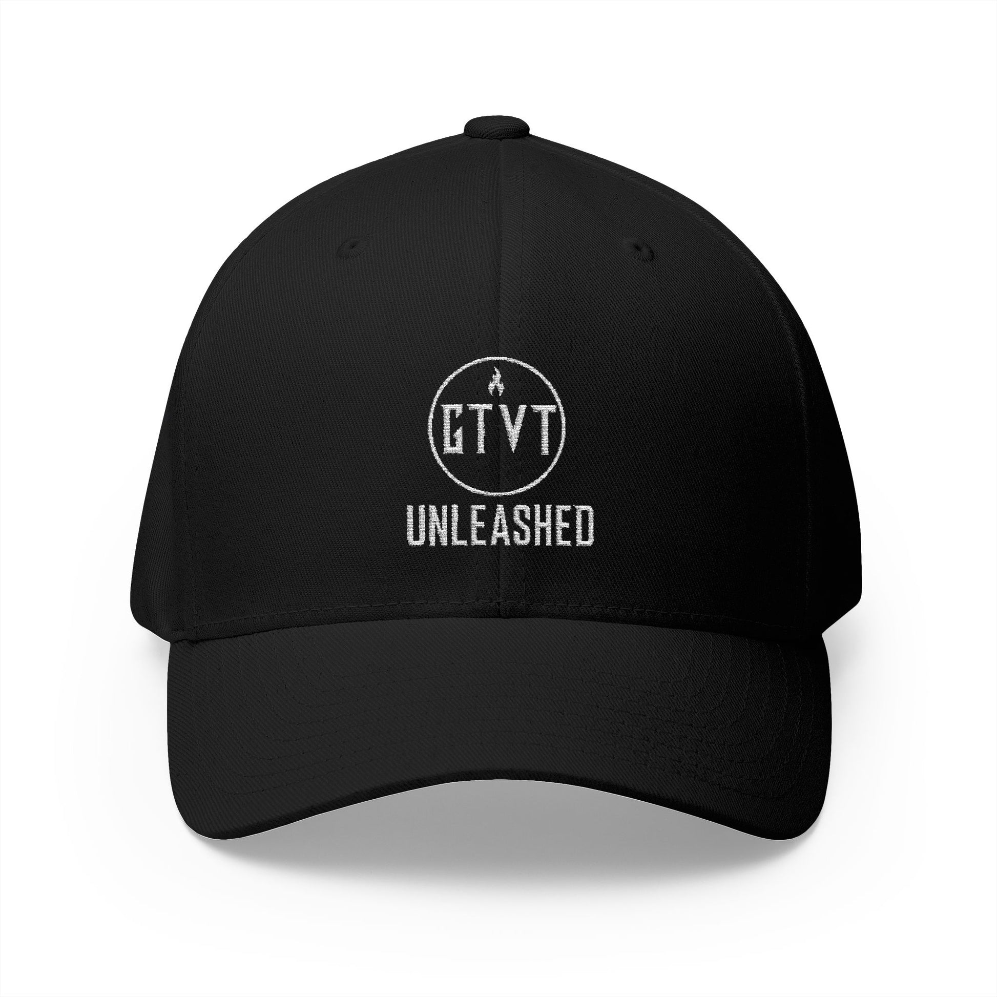 GTVT Unleashed Flexfit Icon Cap Sleek Black Fitted Athletic Baseball Hat