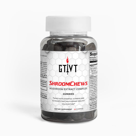 ShroomChews Mushroom Extract Complex Gummies Bottle for Energy and Cognitive Support