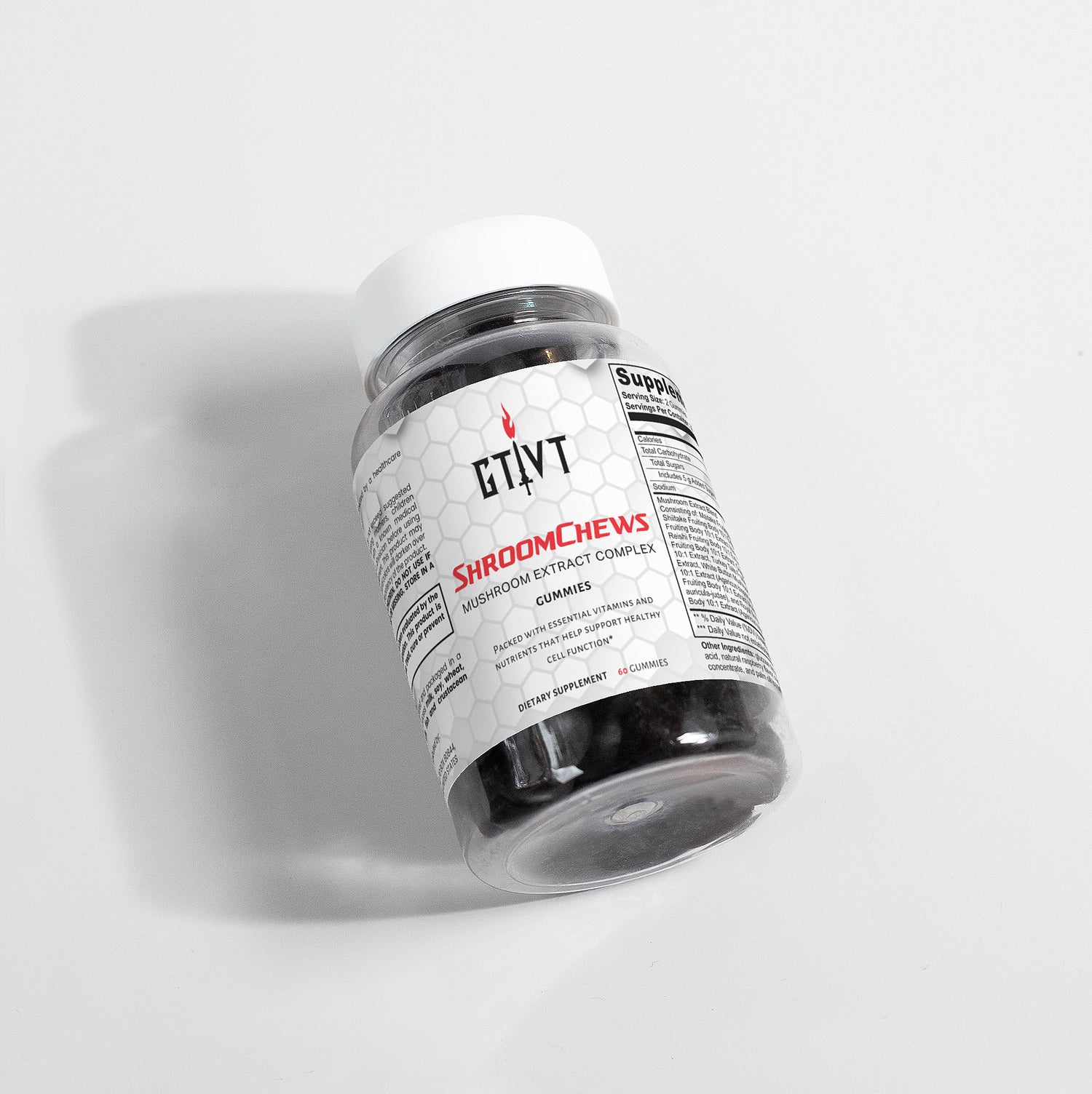 ShroomChews Mushroom Extract Complex Gummies Bottle for Energy and Cognitive Support